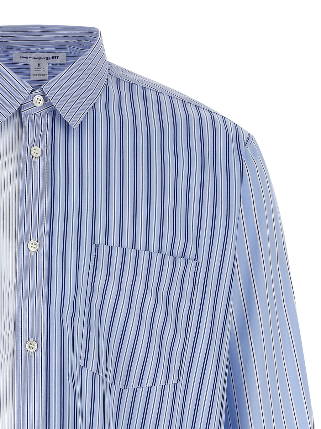 Comme Des Garçons Blue Cotton Blouse