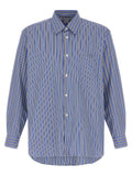 Comme Des Garçons Blue Cotton Blouse