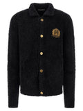 Dolce & Gabbana Black Alpaca Leather Cardigan
