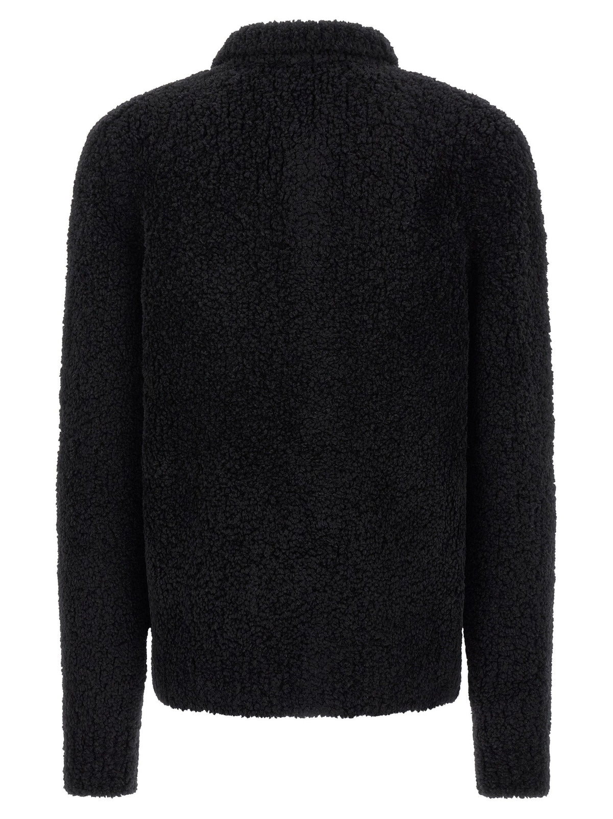 Dolce & Gabbana Black Alpaca Leather Cardigan