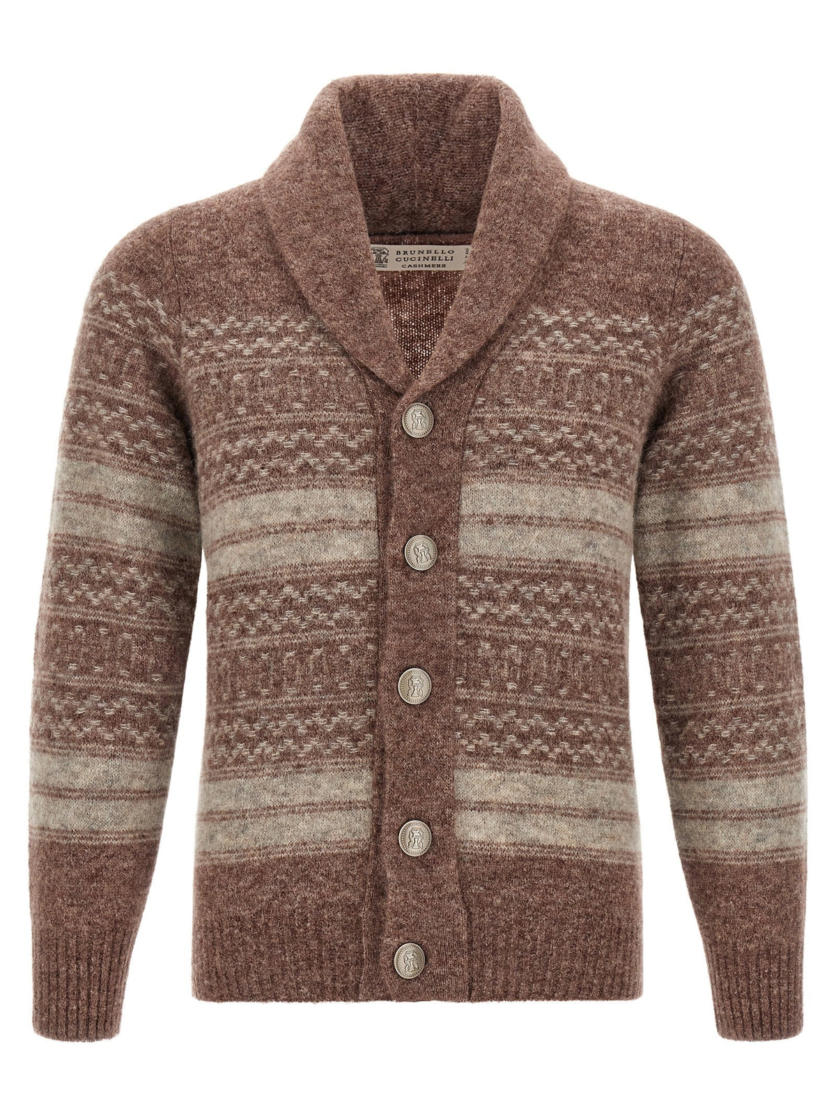 Brunello Cucinelli Brown Alpaca Leather Cardigan