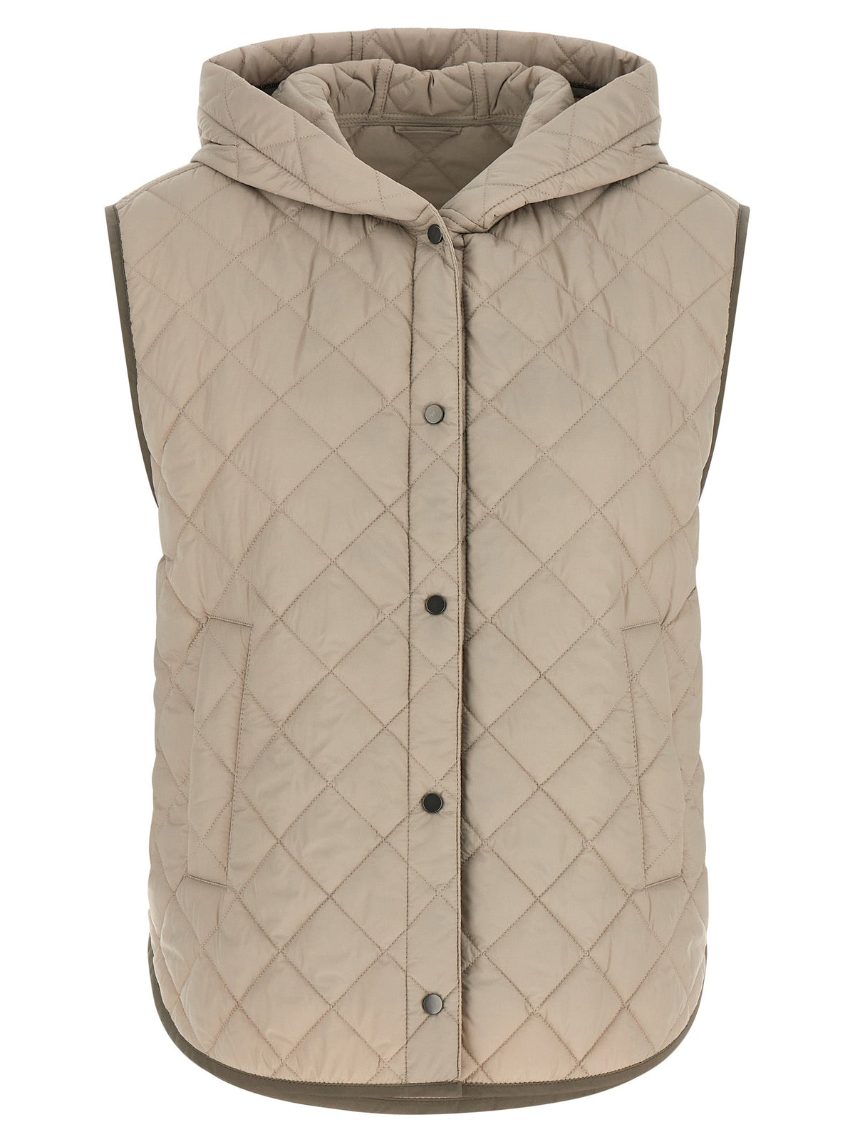 Brunello Cucinelli Beige Polyamide Sleeveless Jacket