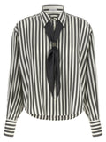 Brunello Cucinelli Bicolor Silk Blouse