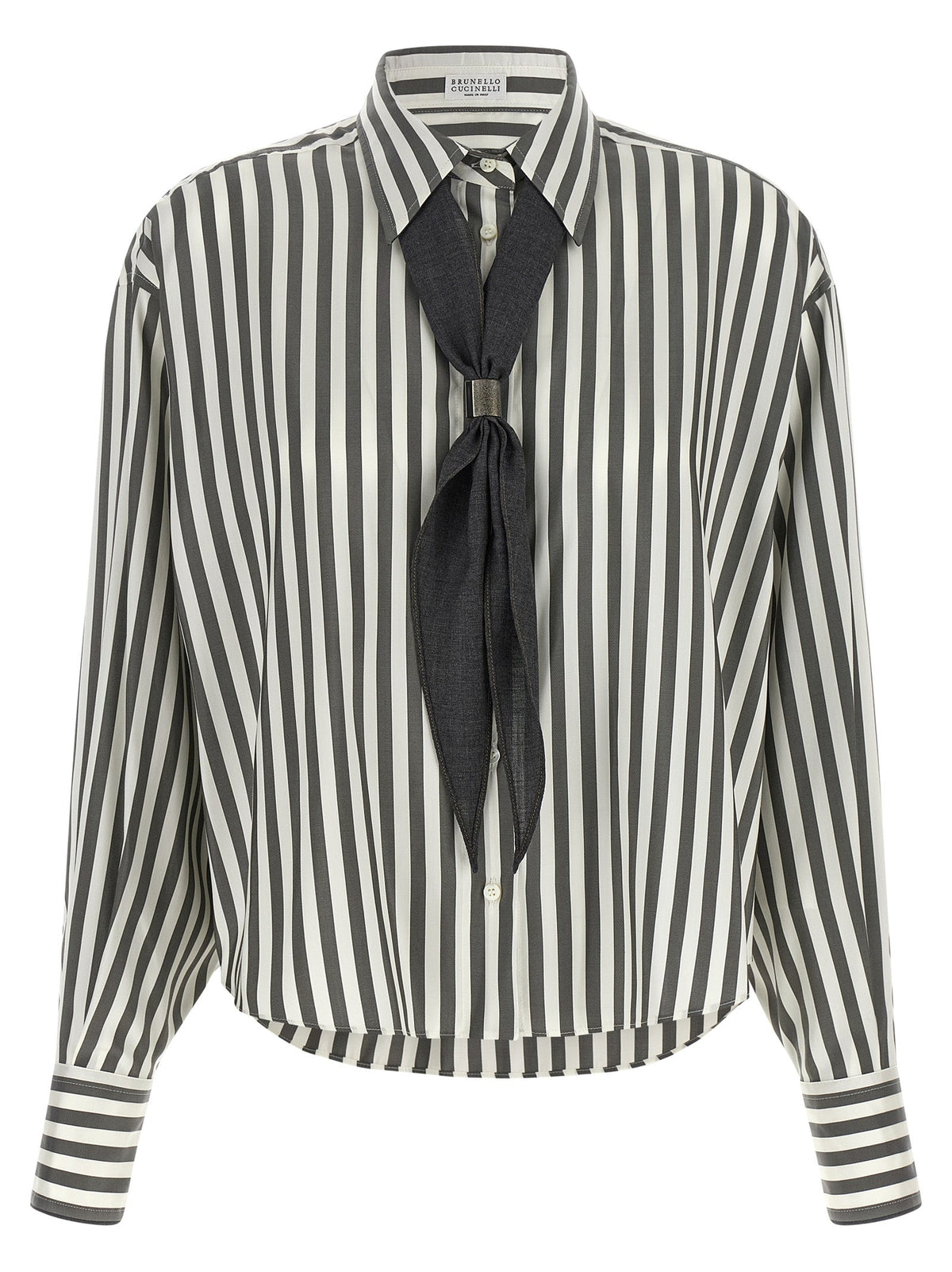 Brunello Cucinelli Bicolor Silk Blouse