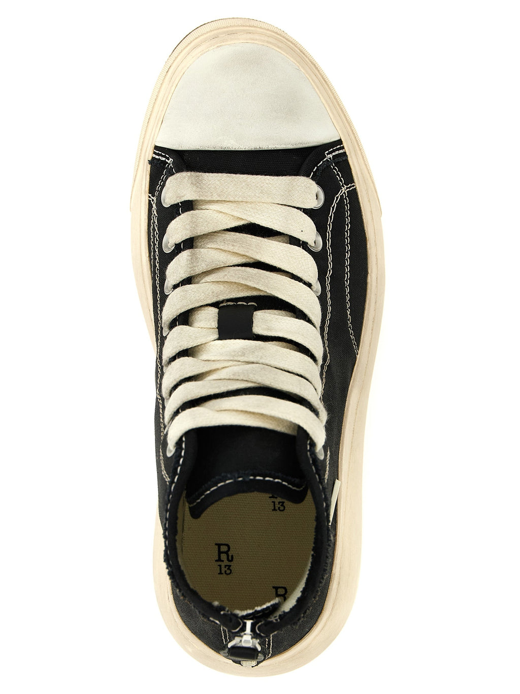 R13 Black Cotton High Top Sneakers