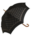 Dolce & Gabbana Black Gold Jacquard Polka Dot Long Handle Umbrella