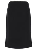 Fendi Black Wool Midi Skirt