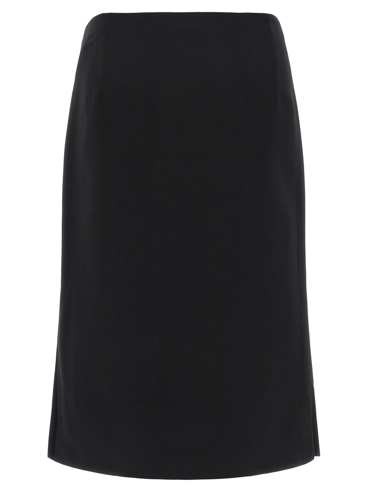Fendi Black Wool Midi Skirt