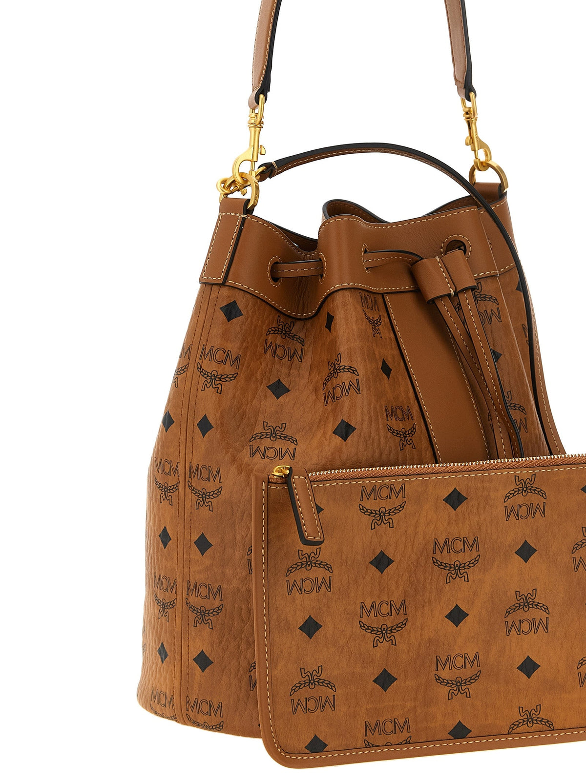 MCM Brown Polyethylene Shoulder Bag