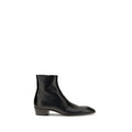 Saint Laurent Black Calf Leather Bos Taurus Ankle Boots