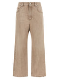 Brunello Cucinelli Beige Cotton Cropped Jeans