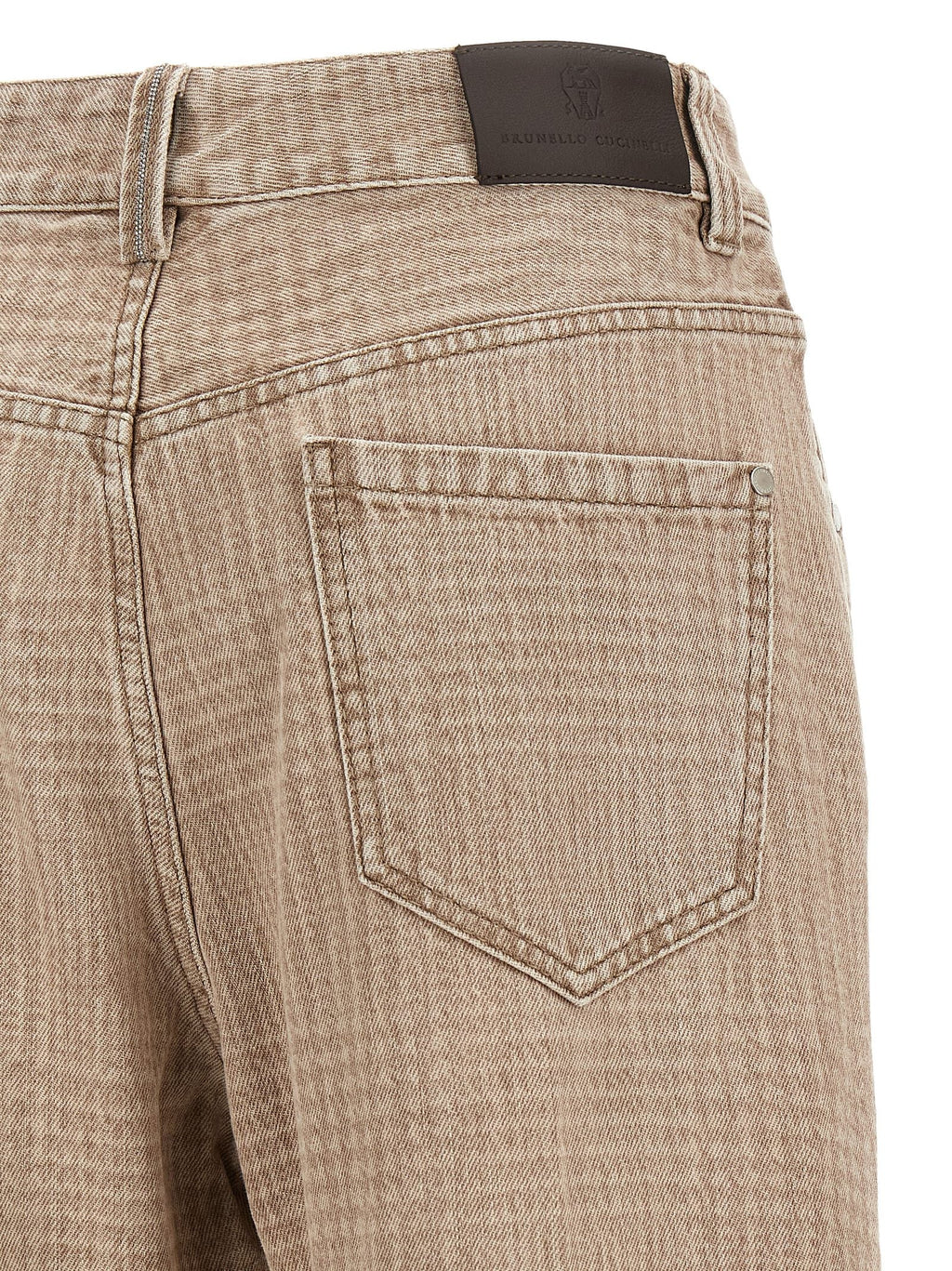 Brunello Cucinelli Beige Cotton Cropped Jeans