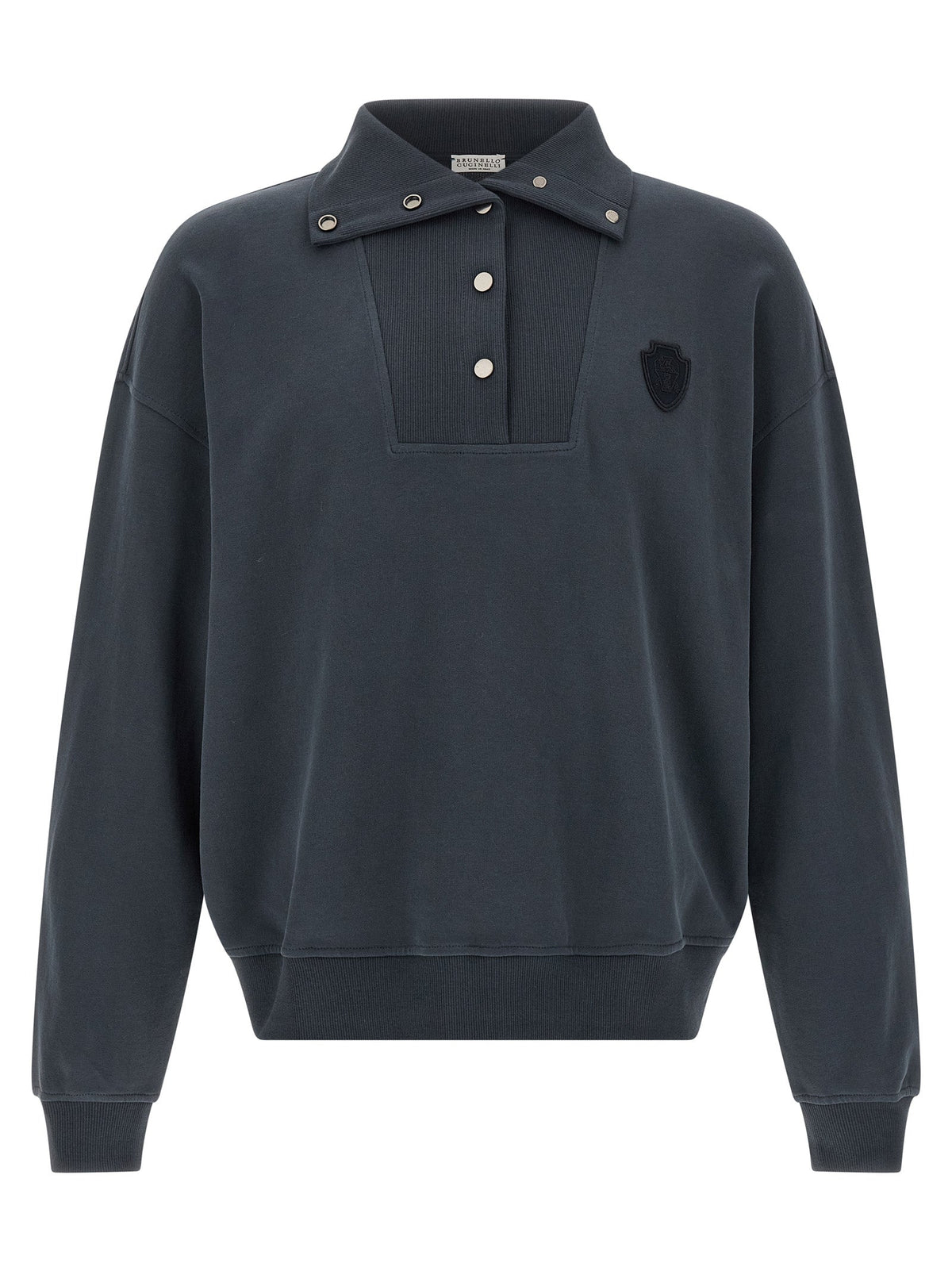 Brunello Cucinelli Blue Cotton Sweatshirt