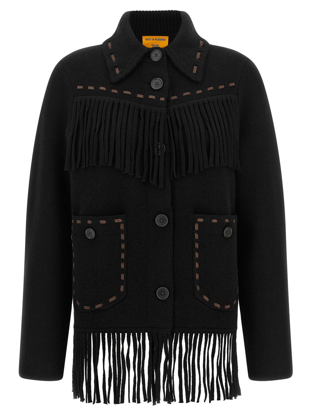 Guest in Residence Black Wool Full-Length Jacket
