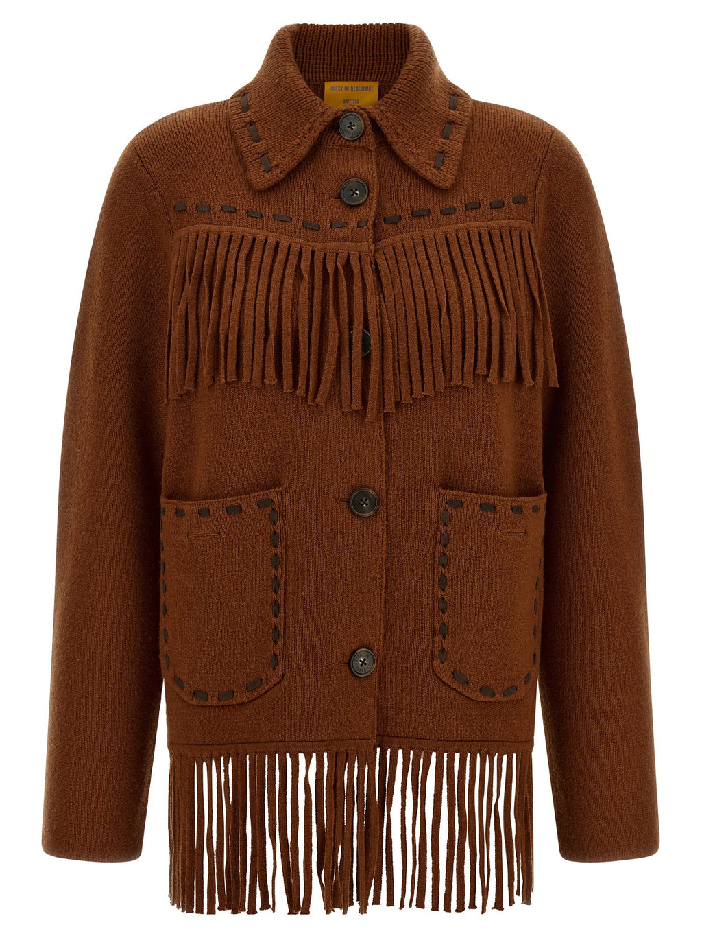 Guest in Residence Brown Wool Full-Length Jacket