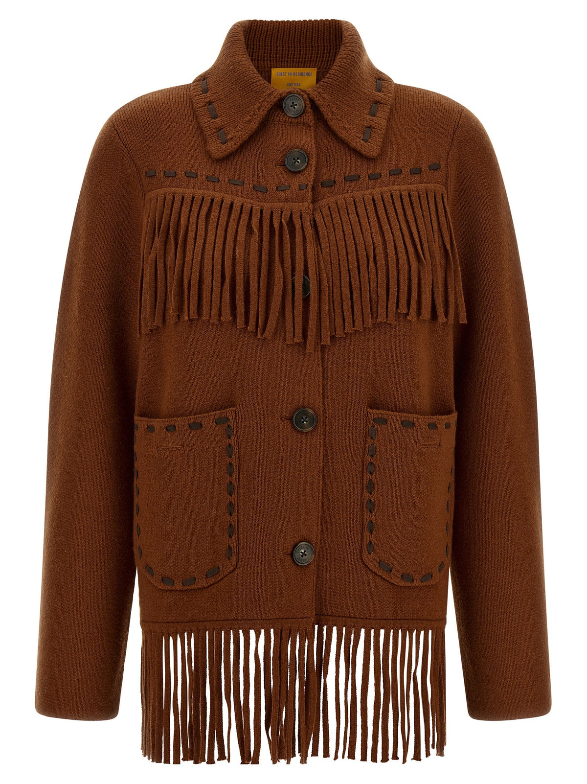Guest in Residence Brown Wool Full-Length Jacket