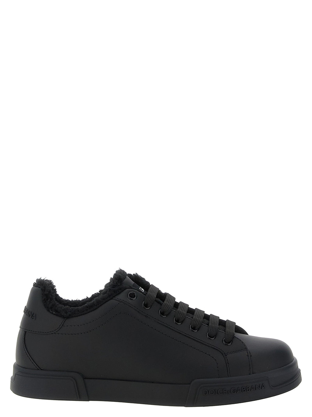 Dolce & Gabbana Black Calfskin Low Top Sneakers