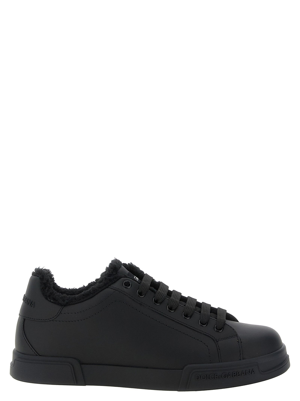 Dolce & Gabbana Black Calfskin Low Top Sneakers