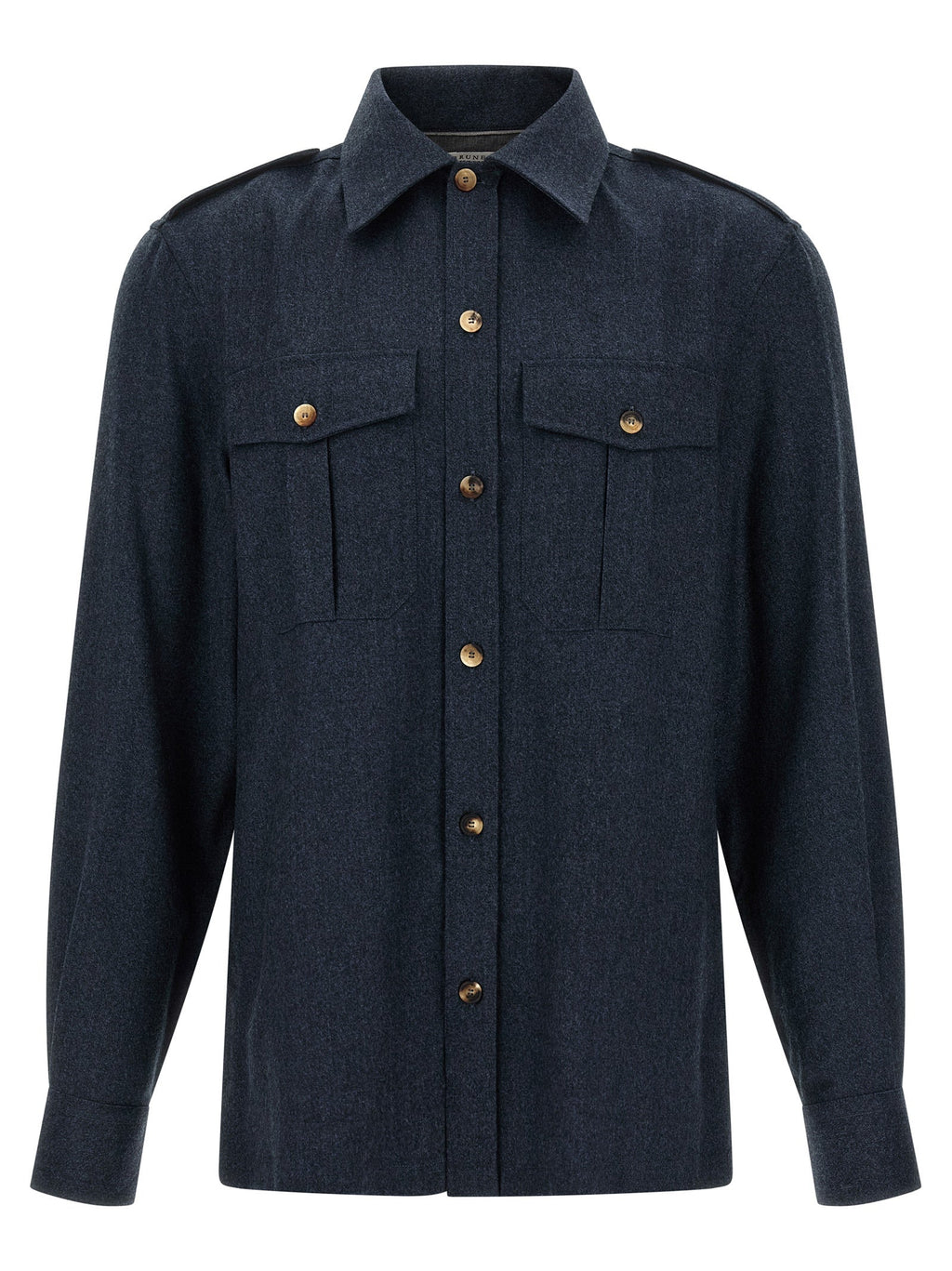 Brunello Cucinelli Blue Virgin Wool Blouse