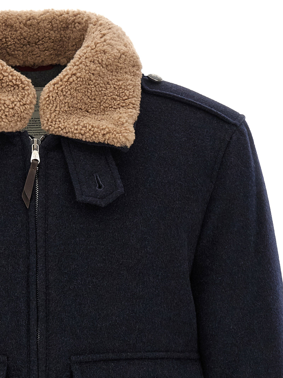 Brunello Cucinelli Blue Cashmere Bomber