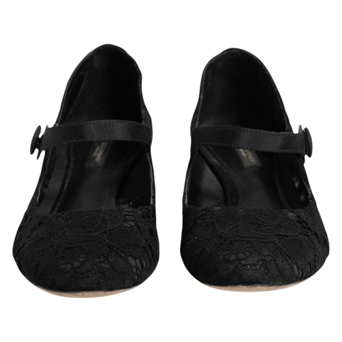 Dolce & Gabbana Black Vally Taormina Floral Lace Pumps Shoes