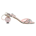 Dolce & Gabbana Pink Embellished Leather Ball-Heel Sandals Shoes