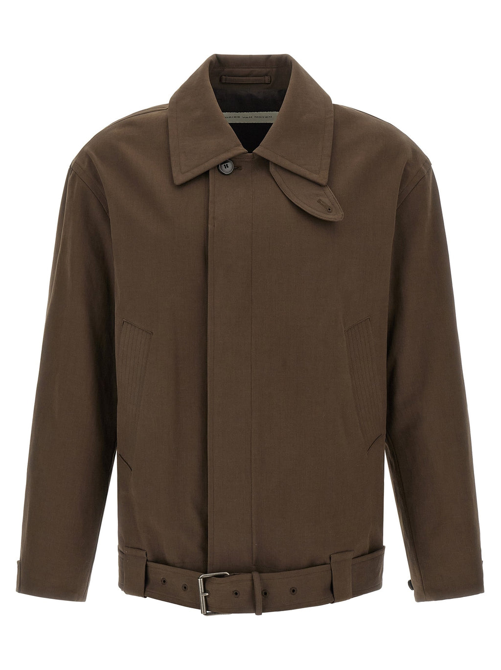 Dries Van Noten Brown Cotton Full-Length Jacket