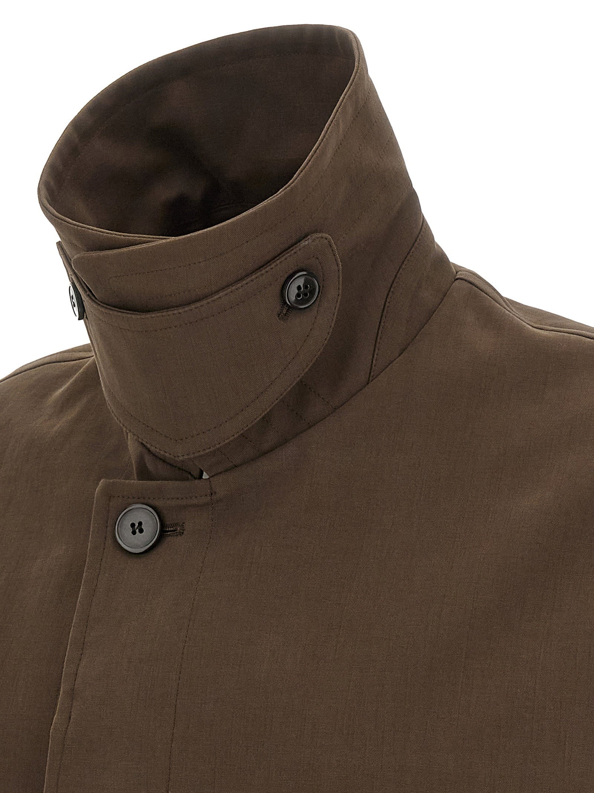 Dries Van Noten Brown Cotton Full-Length Jacket