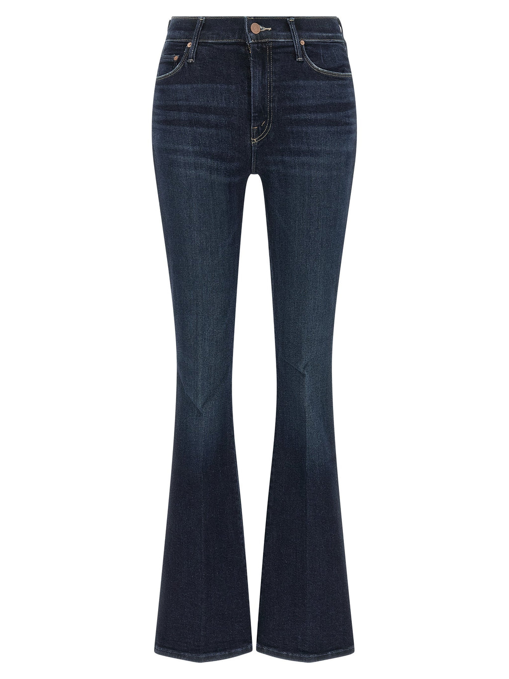 Mother Denim Blue Cotton Flared Jeans