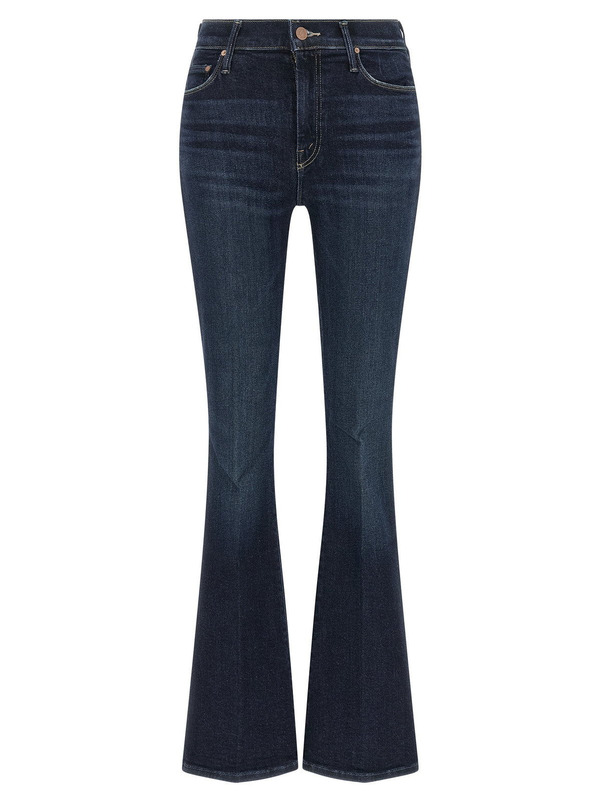 Mother Denim Blue Cotton Flared Jeans