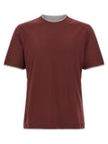 Brunello Cucinelli Bordeaux Cotton T-Shirt