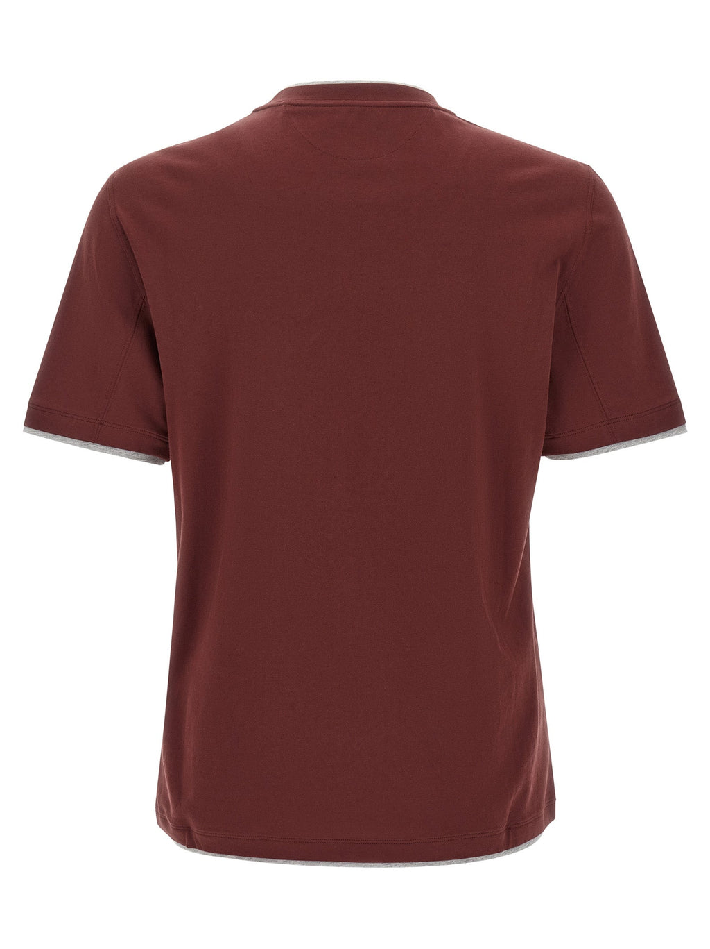 Brunello Cucinelli Bordeaux Cotton T-Shirt