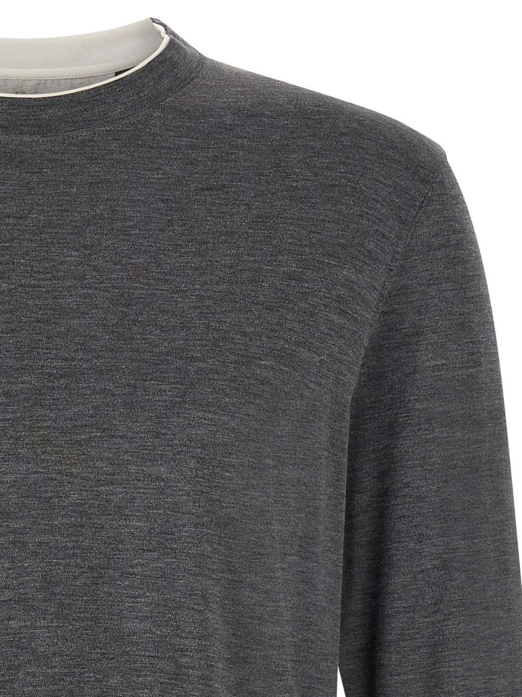 Brunello Cucinelli Gray Silk T-Shirt