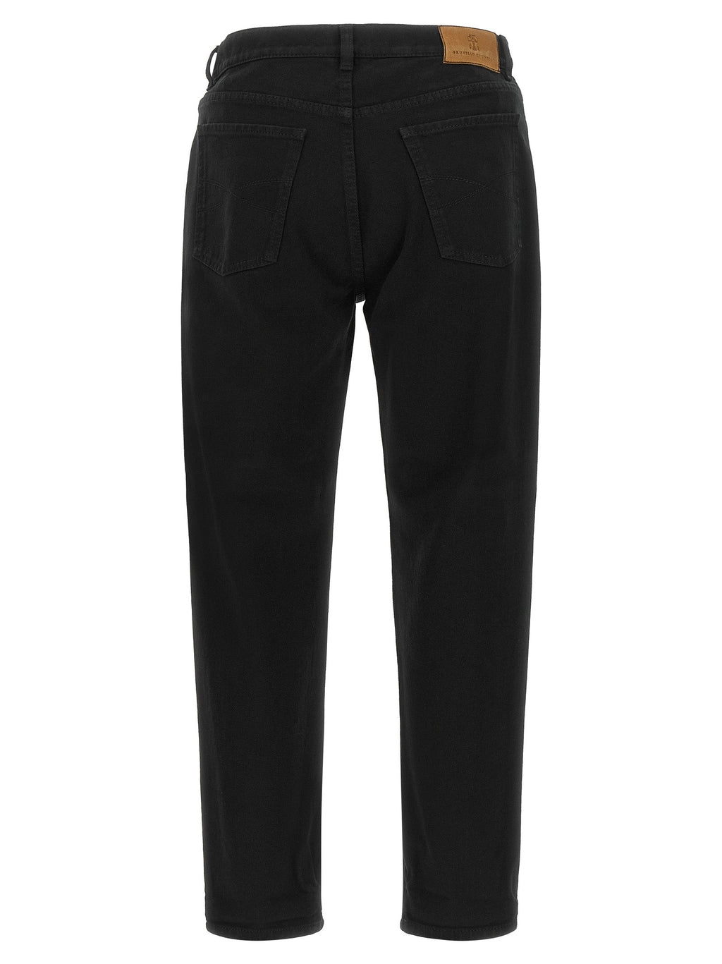 Brunello Cucinelli Black Cotton Straight-Leg Jeans