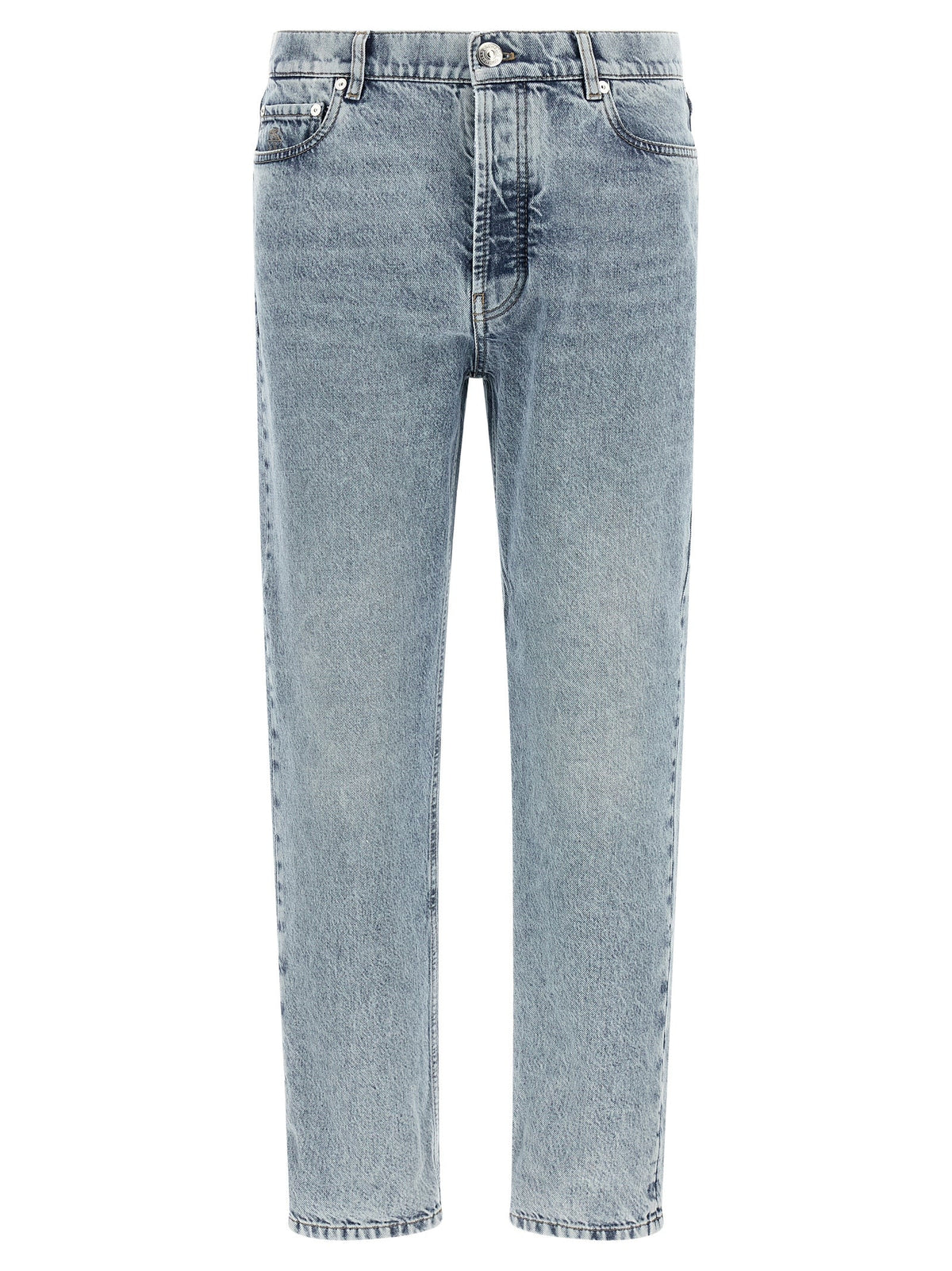 Brunello Cucinelli Blue Cotton High-Waisted Jean