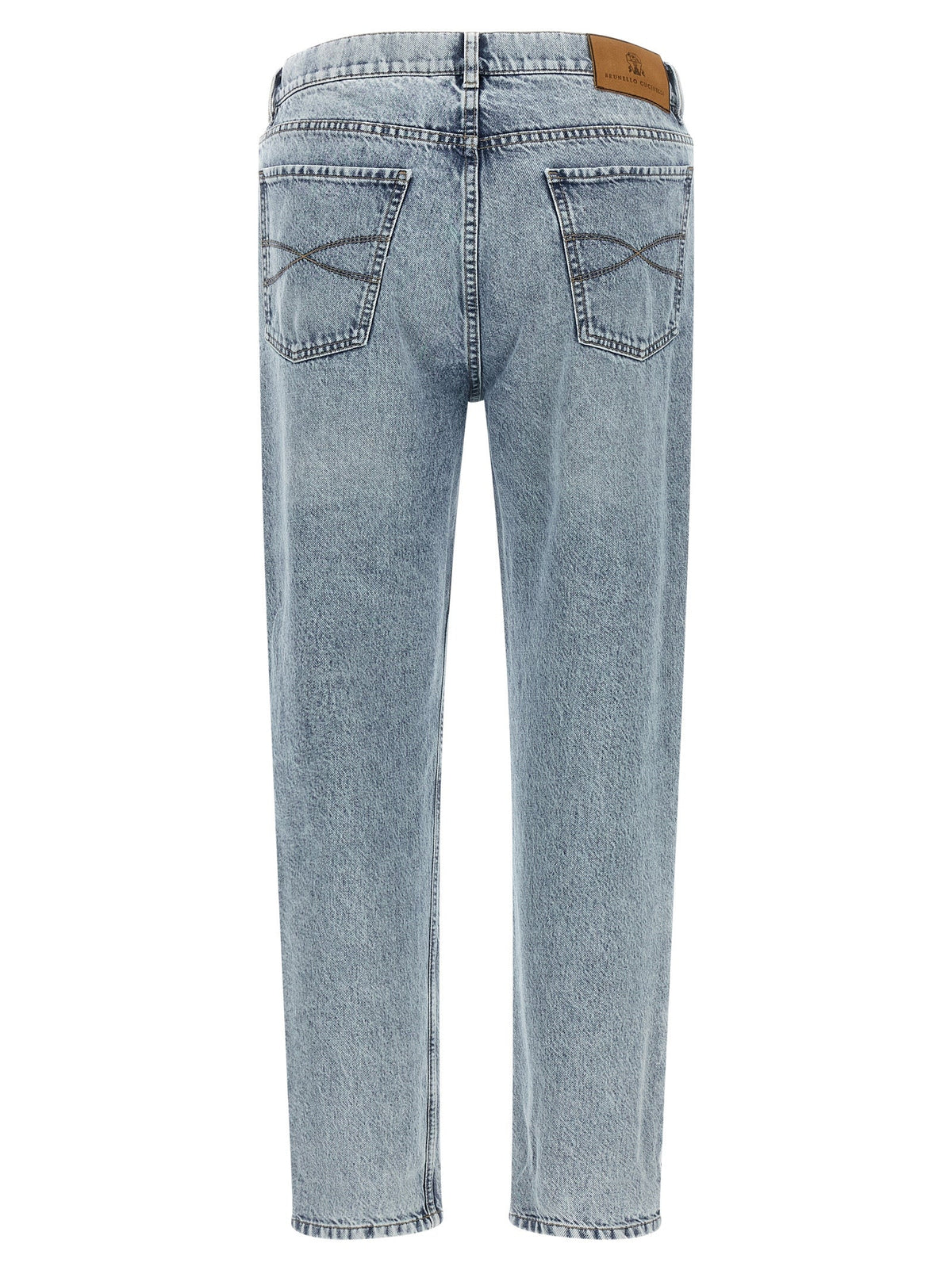 Brunello Cucinelli Blue Cotton High-Waisted Jean