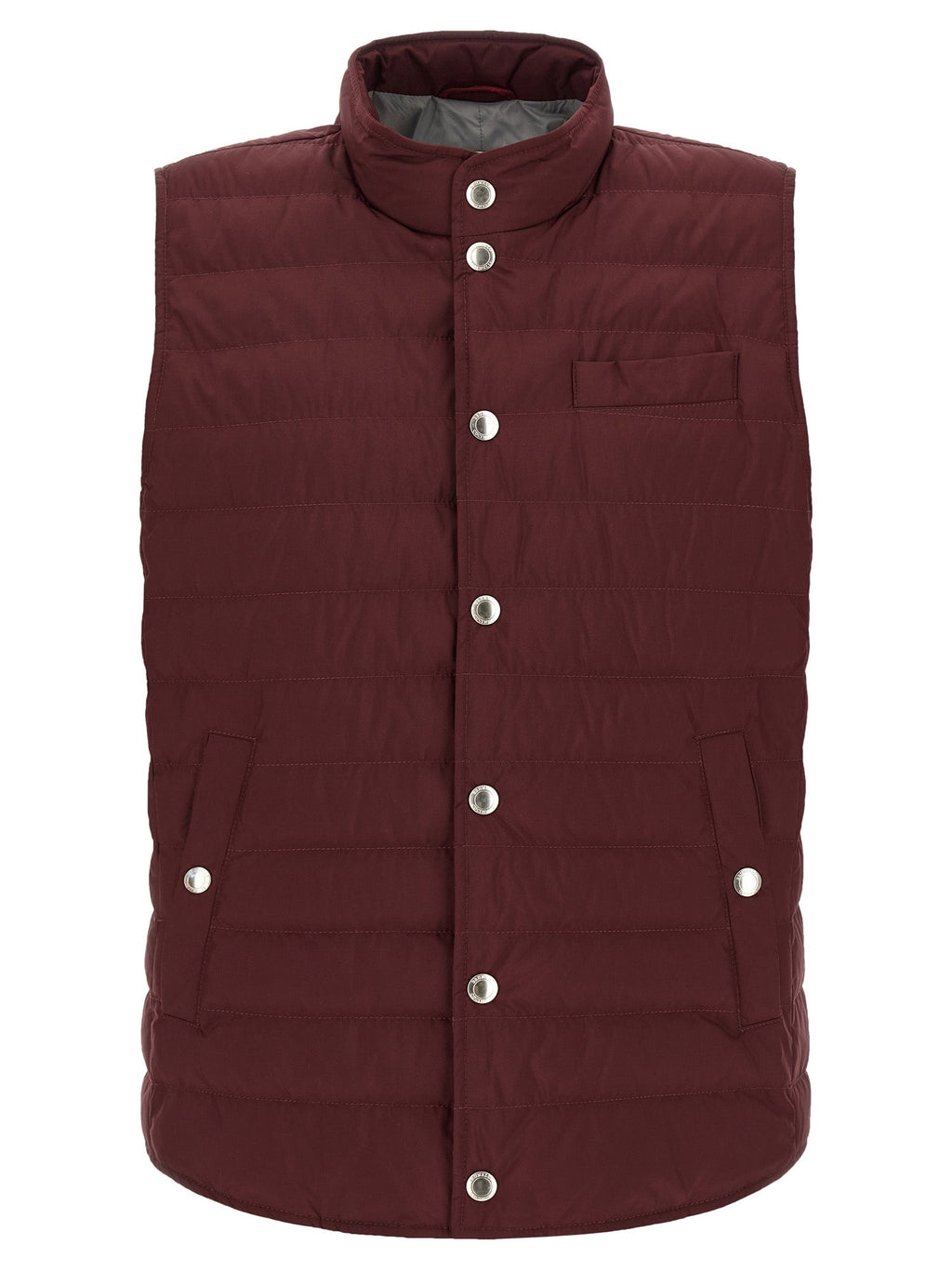 Brunello Cucinelli Bordeaux Polyester Sleeveless Jacket