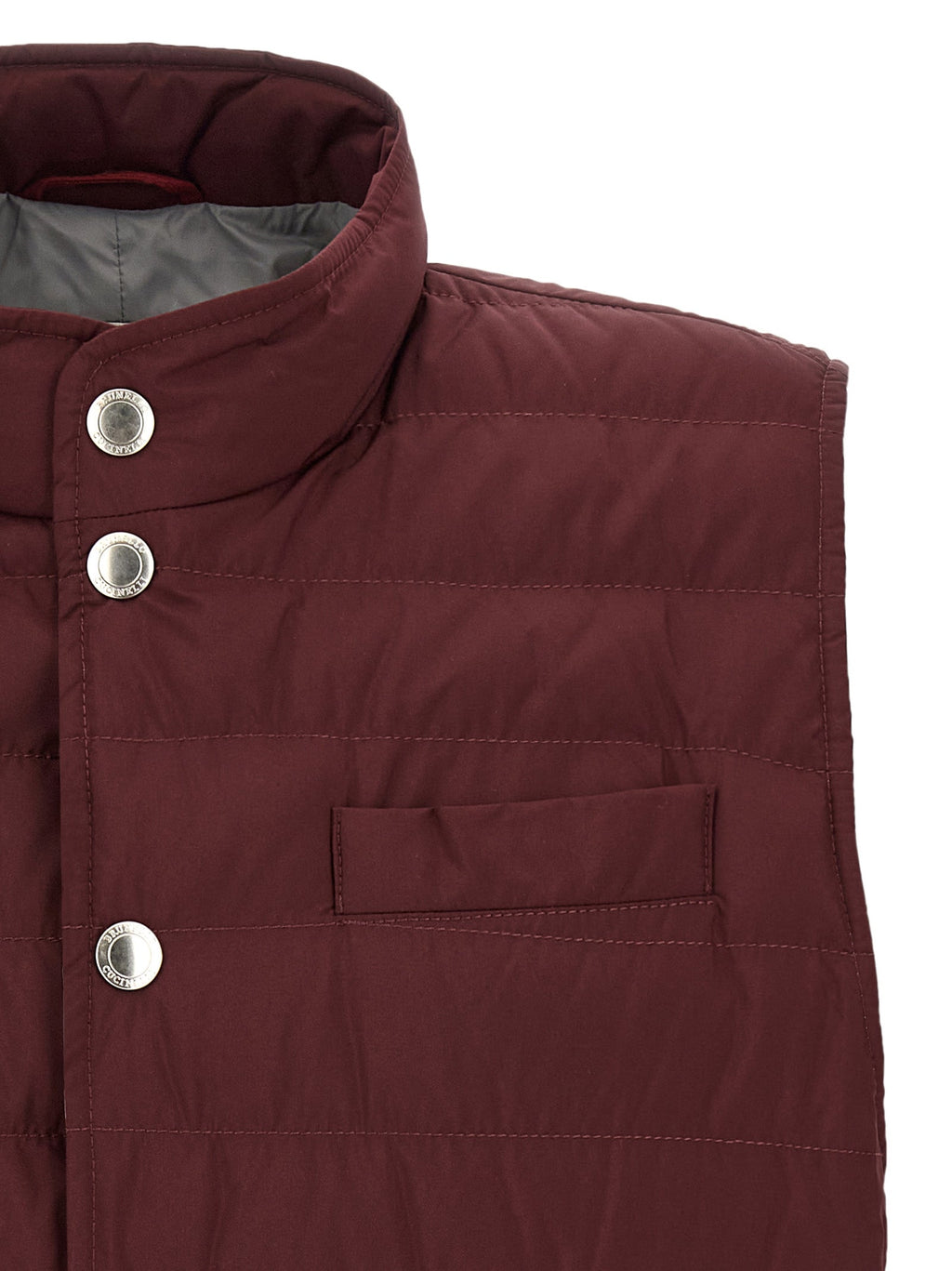 Brunello Cucinelli Bordeaux Polyester Sleeveless Jacket
