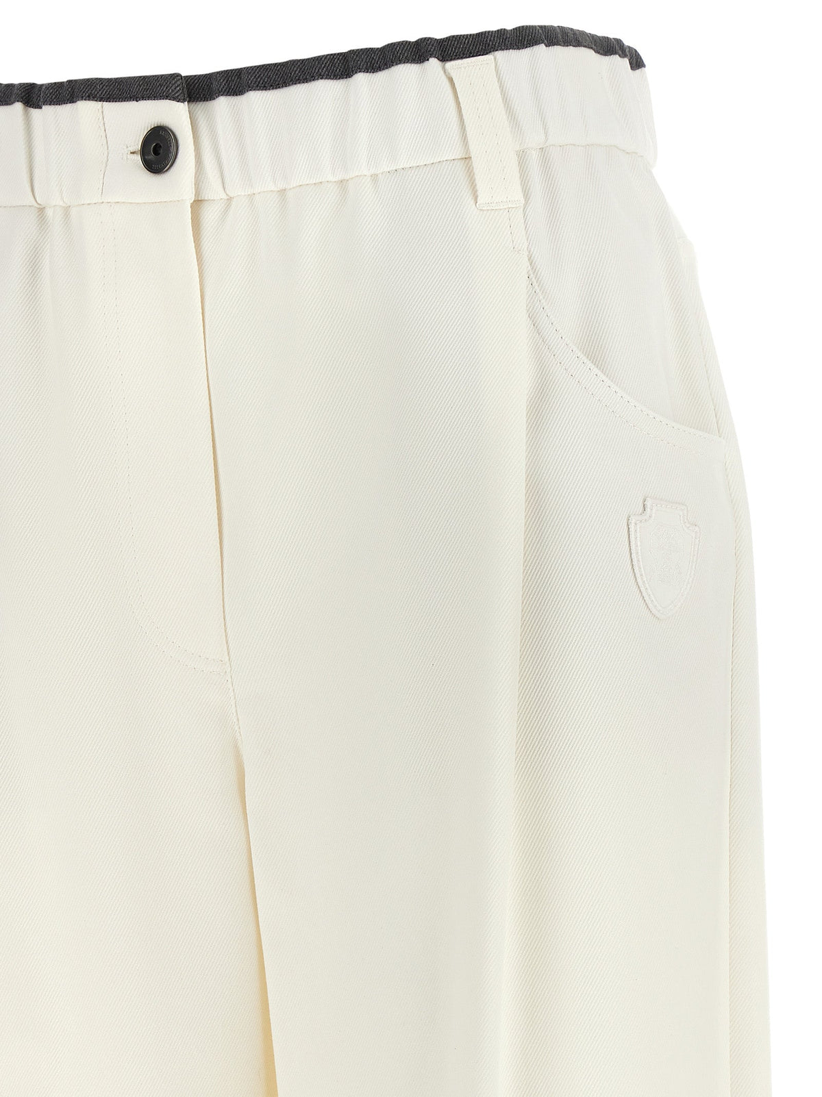 Brunello Cucinelli White Cotton Casual Pants