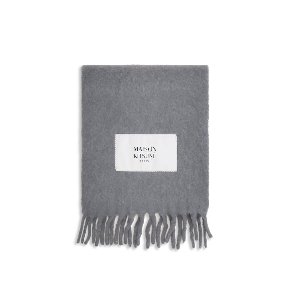 Maison Kitsuné Gray Alpaca Vicugna Pacos Scarf
