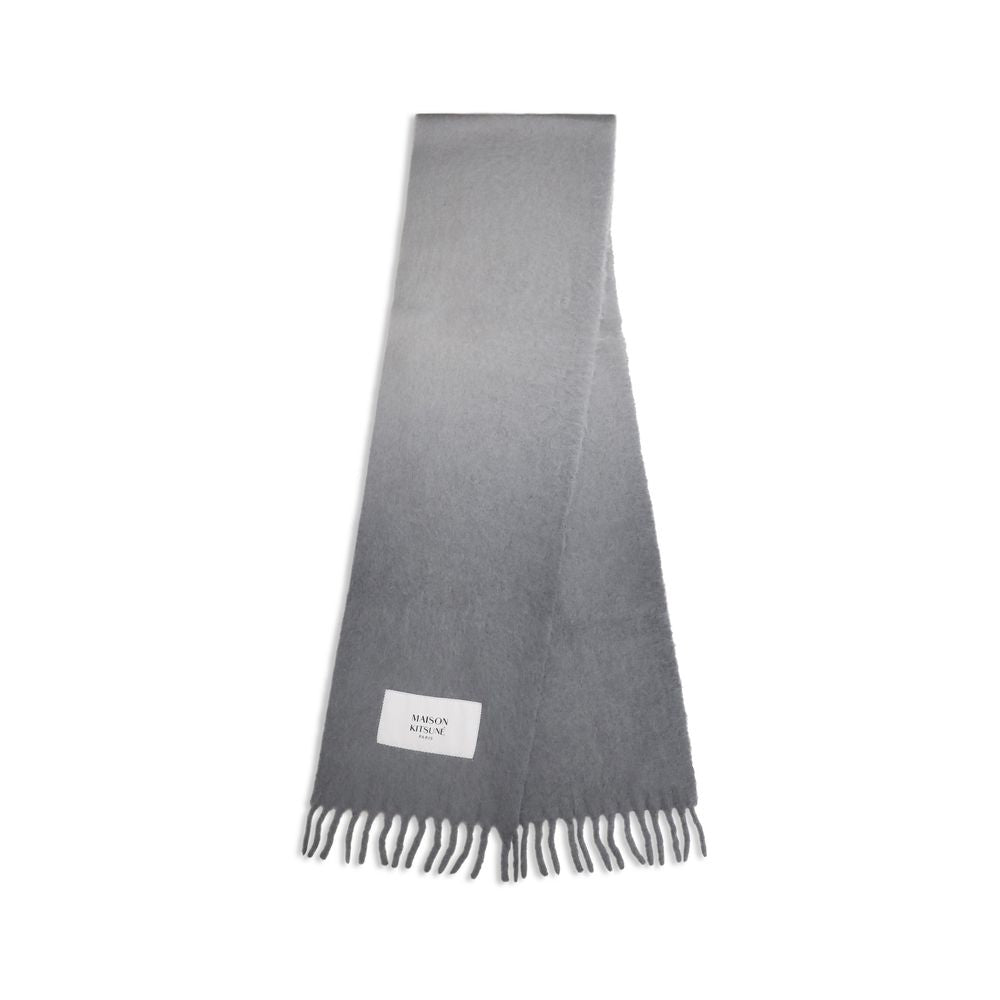 Maison Kitsuné Gray Alpaca Vicugna Pacos Scarf