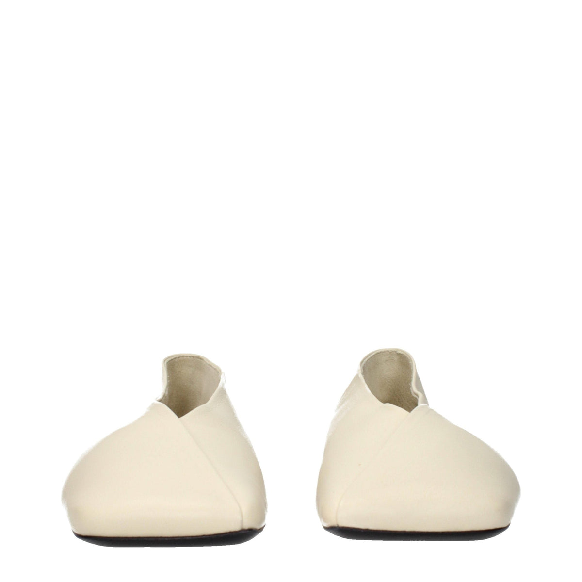 Jil Sander Beige Leather Ballet Flats