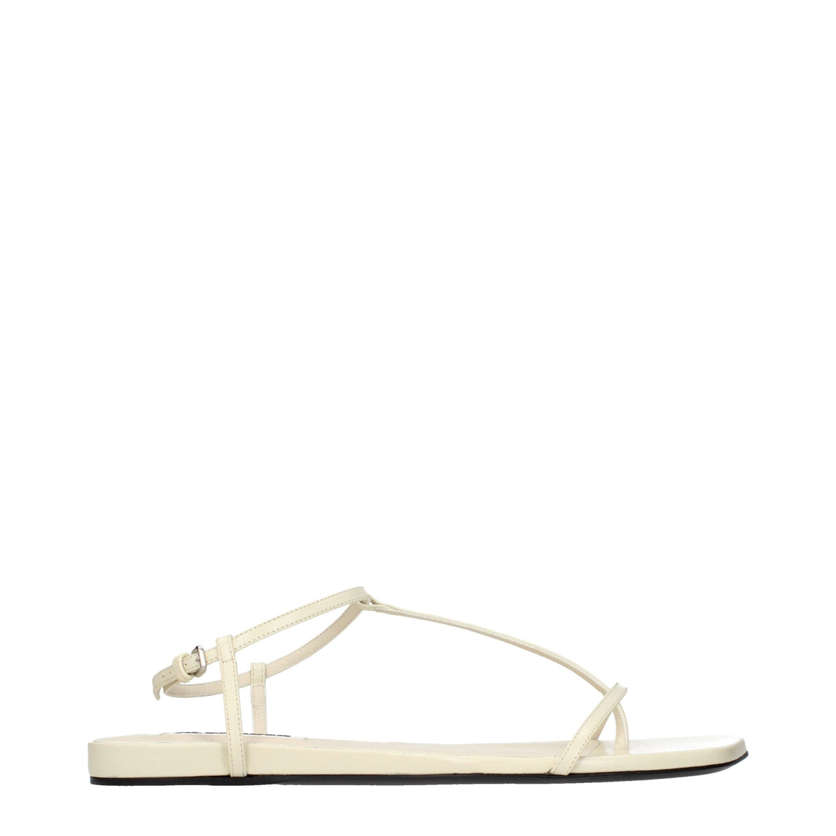 Jil Sander Beige Leather Flip-Flop Sandals