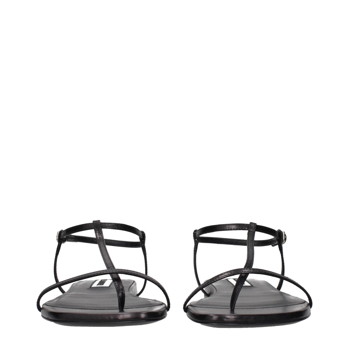 Jil Sander Black Leather Flip-Flop Sandals