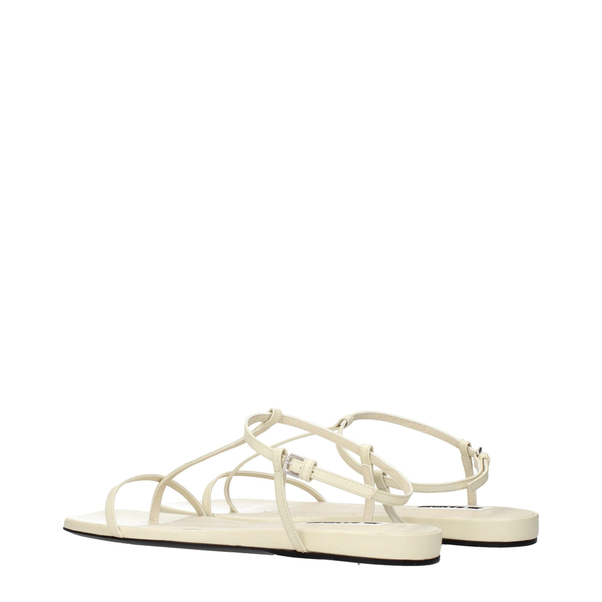 Jil Sander Beige Leather Flip-Flop Sandals