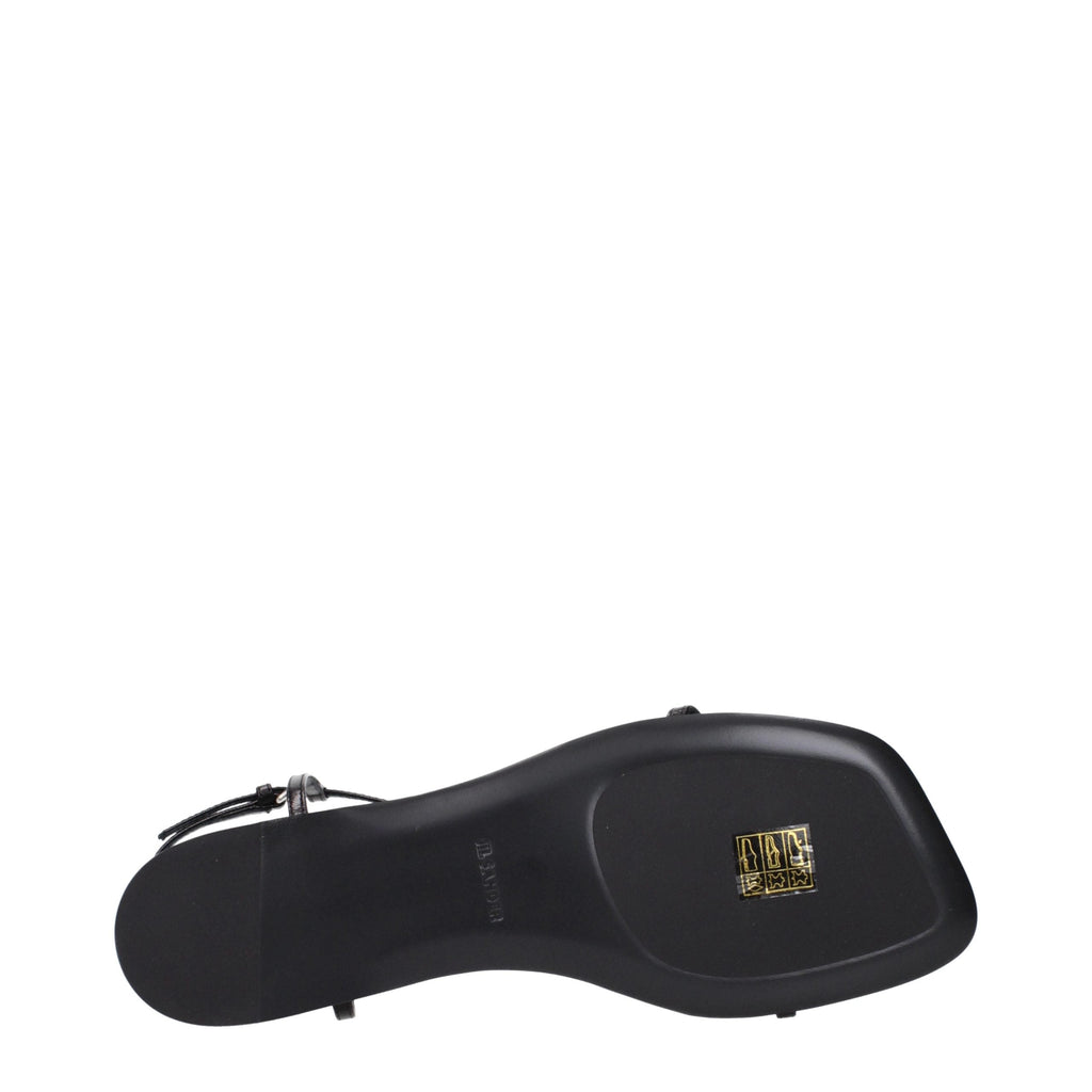 Jil Sander Black Leather Flip-Flop Sandals