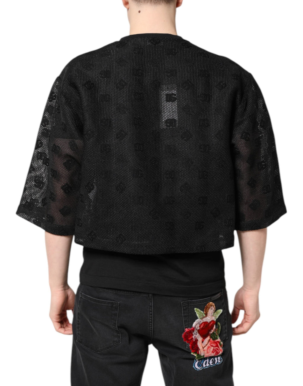 Dolce & Gabbana Black See Through Logo Short Sleeves T-shirt