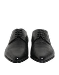 Dolce & Gabbana Black Exotic Leather Lace Up Derby Shoes