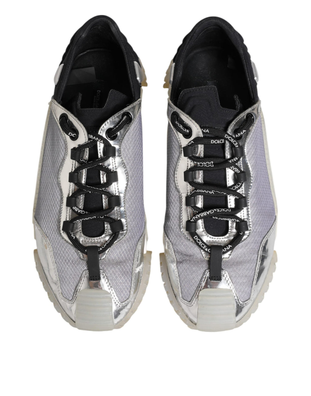 Dolce & Gabbana Black Silver NS1 Men Low Top Sneakers Shoes