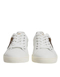 Dolce & Gabbana White Silver Sacred Heart Men Sneakers Shoes